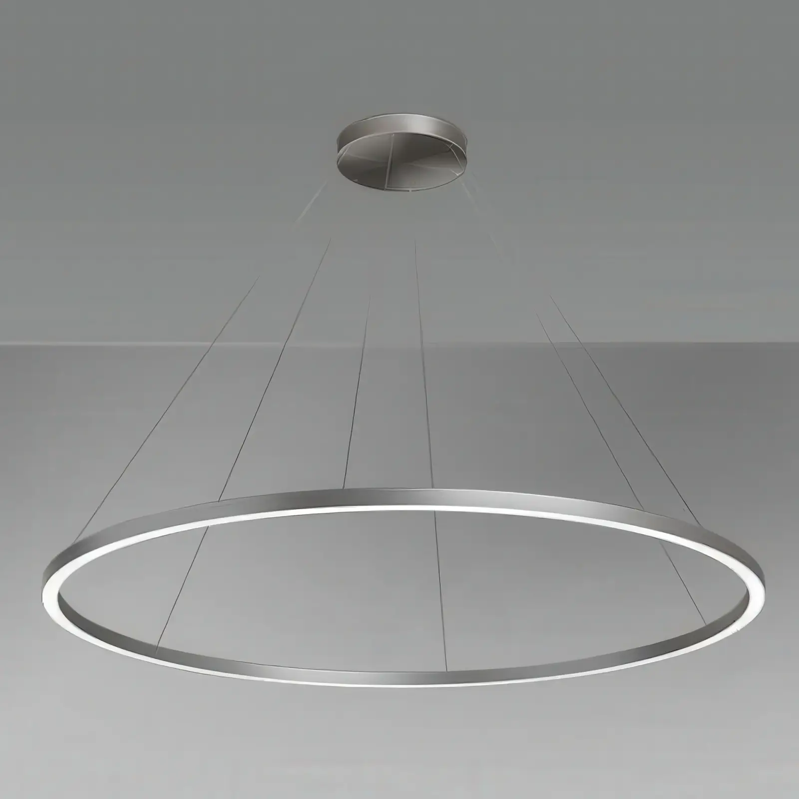 Anello luminoso sospeso rivestito di pellicola specchiata in PVC